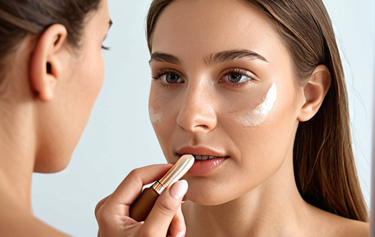 **

A woman with healthy, glowing skin, applying natural foundation. Focus on the radiant and healthy look, emphasizing the benefits of natural ingredients.

**