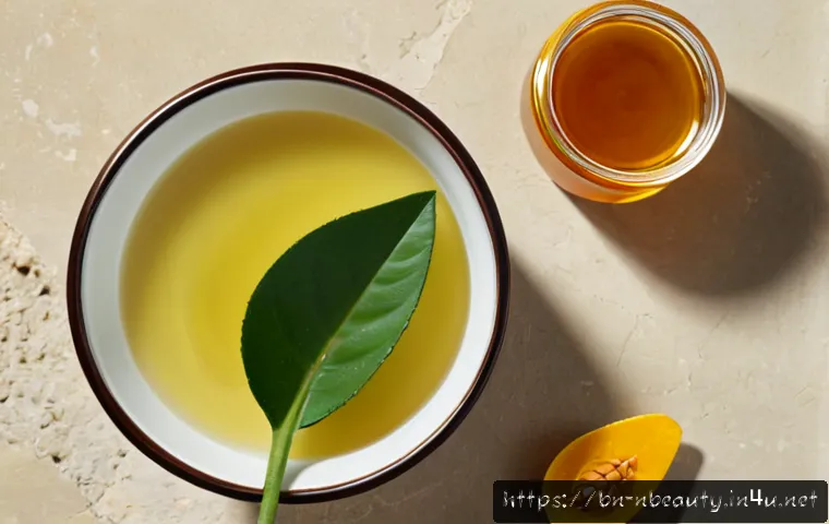 천연화장품 인기 원료 - Photorealistic flat lay of popular natural cosmetic ingredients on a warm beige stone surface: fresh...